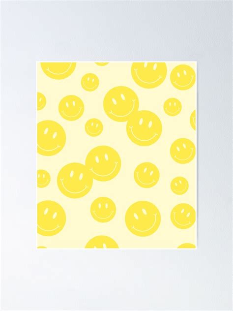 Preppy Yellow Smile Preppy Aesthetic Happy Face Poster For Sale