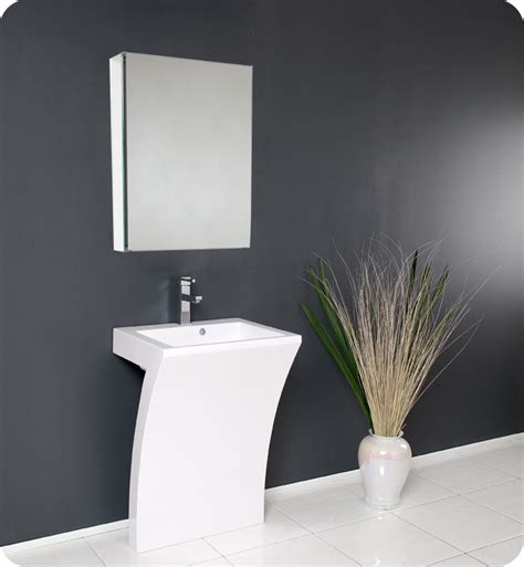 Beveled edges and simple lines enhance the uniquely shaped basin. 22″ Quadro White Pedestal Sink - Modern Bathroom Vanity | Platinum Bath