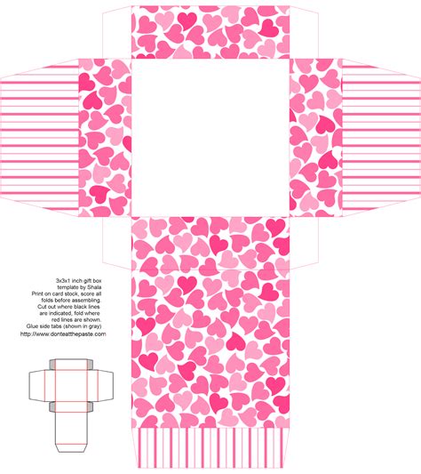 Printable Hearts Boxes Heart Printable Printable Valentine T