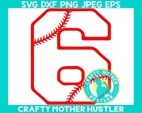 Baseball Varsity Number Six Svg Design Perfect For Shirts And Etsy