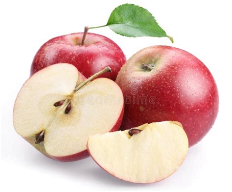 Two Red Apple And Apple Slices Stock Photo Image Of Vegetarian