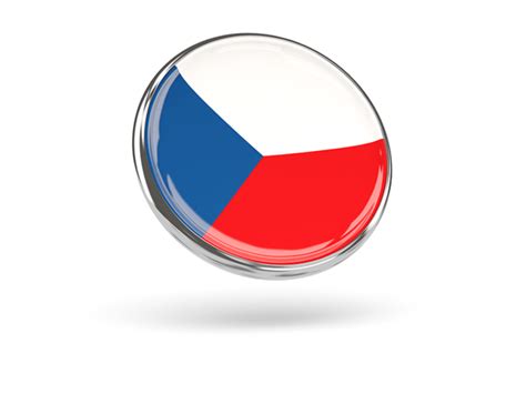Flags of czech republic with copy space. Round icon with metal frame. Illustration of flag of Czech ...