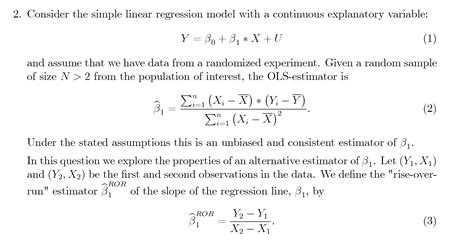 Solved Consider The Simple Linear Regression Model With A Chegg Com