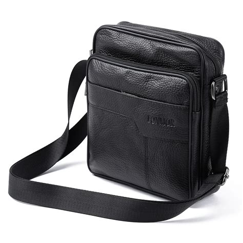 Fonmor Men Bags 100 Genuine Leather Bag Man Classic Black Business