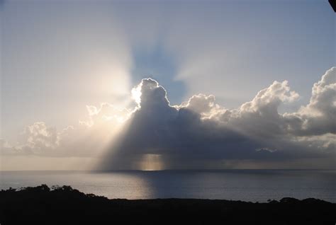Triangle Of Light And Cloud Over The Caribbean Sunrise Out Of My