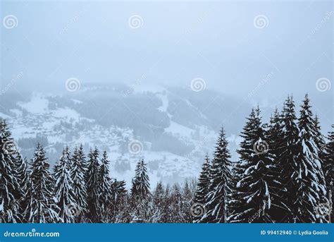 Winter In The French Alps Stock Photo Image Of Cloudy 99412940