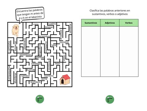 Laberintos Divertidos De Ortografía Y Clasificación De Palabras