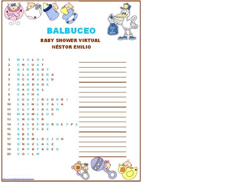Juegos Balbuceo Baby Shower Imagui