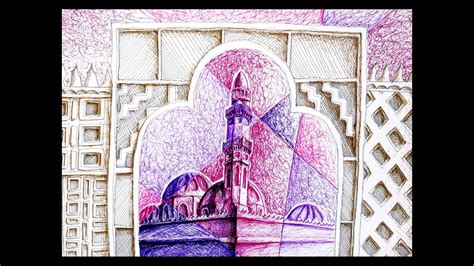 رسم مسجد قباء Draw A Mosque رسم مسجد Youtube