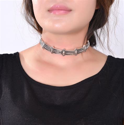 2017 Fashion Boho Collar Choker Silver Necklace Jewelry For Women Neck