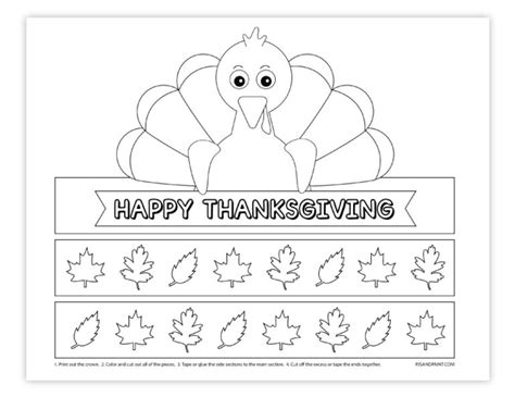 Free Printable Turkey Hat Thanksgiving Turkey Crown