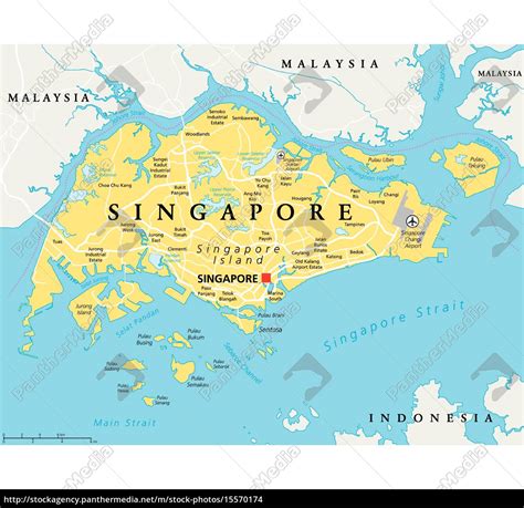 Singapore Political Map Royalty Free Image 15570174 Panthermedia