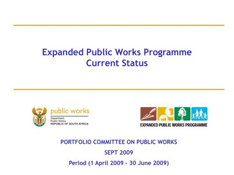 Ppt Expanded Public Works Programme Current Status Powerpoint