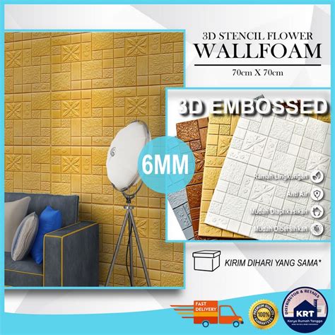 Jual Stencil Flower Wallpaper Dinding 3d Classic Modern Batik Batu Alam Wallpaper Stiker Plafon