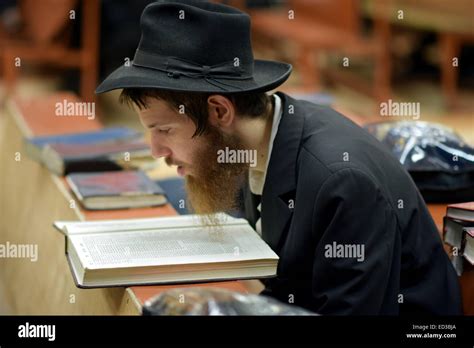 Lubavitch Hassidic Student Studying Talmud At Their Headquarters And