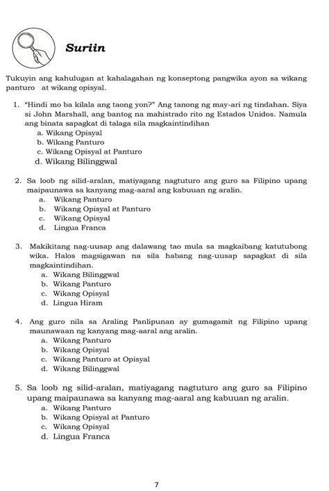 Tukuyin Ang Mga Kahulugan At Kahalagahan Ng Conceptong Pangwika Ayon Sa