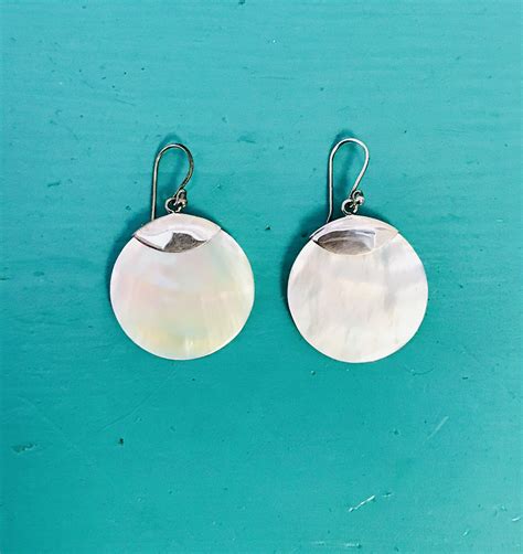 Mother Of Pearl Large Round Earrings