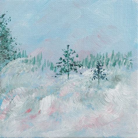 Pastel Snow Trees Mini 5″x5″