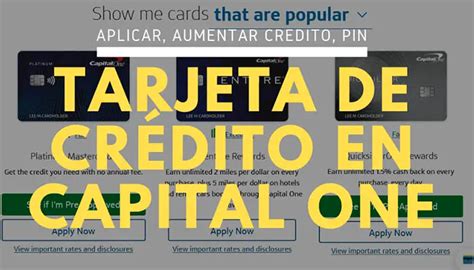 Tarjeta De CrÉdito En Capital One Cómo Aplicar