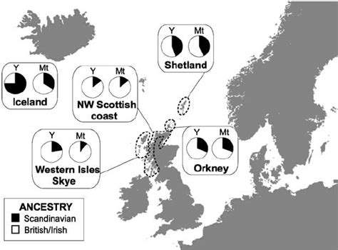 Map Showing The Proportions Of Scandinavian And British Irish Ancestry