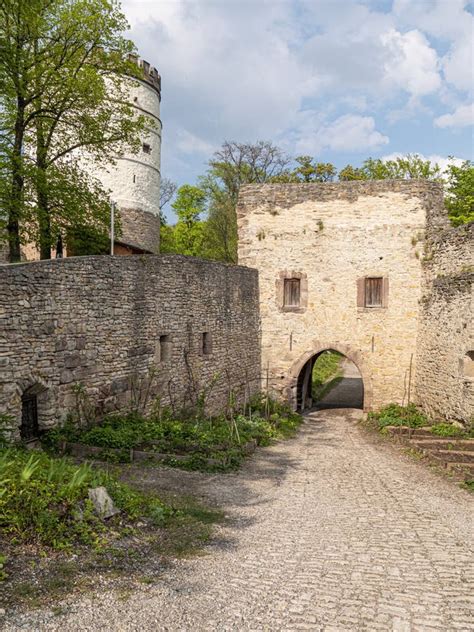 Gatehouse Of A Medieval Castle Ruin Plesse Burg Goettingen Germany