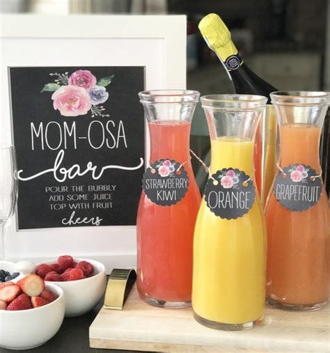 Mom Osa Bara Fun Mimosa Bar For A Baby Shower Or Mothers Day