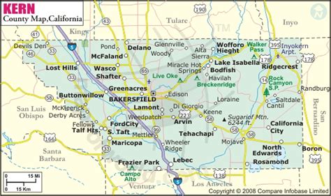 Kern County California Map