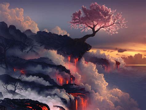 Red Nature Anime Wallpapers Wallpaper Cave