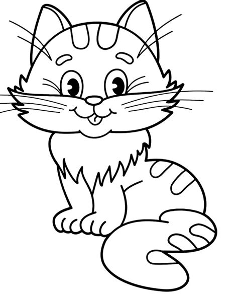 New forest wonderful easy landscape view, good friends cat sweet pig pretty bunny rabbit hot air balloon hello kitty coloring pages for girls to color in and print out. Simple kitten coloring page for kids a pet