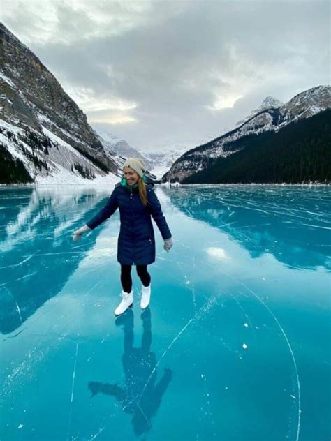 Skating On A Frozen Lake In The Canadian Rockies Snowbrains