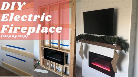 DIY Electric Fireplace Wall Step By Step Shiplap YouTube