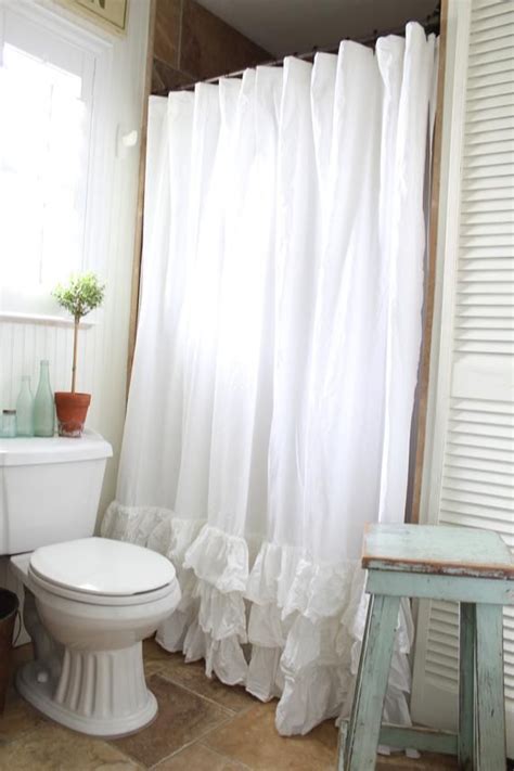 I now have a pristine white shower curtain. and best of all, it's a nice textured waffle weave, nice finished edges, writes one reviewer. White Ruffled Shower Curtain with Rows of Tattered Ruffles ...