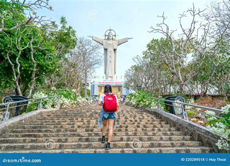 Statue Of Jesus Christ Standing On Mount Nho Attracts Pilgrims To Visit