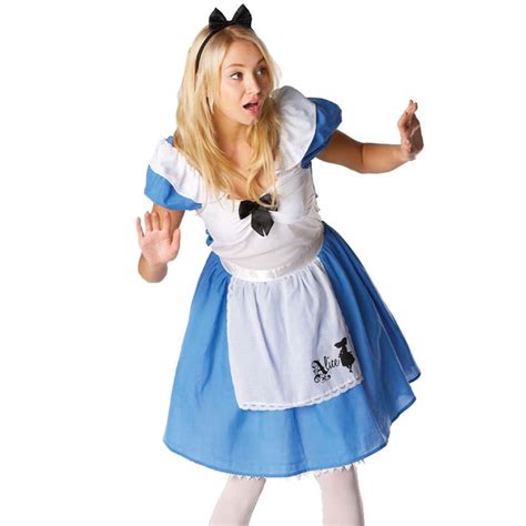Disney Alice In Wonderland Costume Ladies Fancy Dress Fairytale Outfit