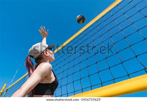 Teenage Girl Playing Beach Volleyball Beach Stock Photo Edit Now