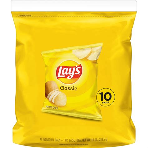 Lays Classic Potato Chips 1 Oz Bags 10 Count