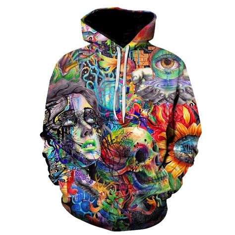 2017 Skull 3d Paint Printed Hoodies Sweatshirt Man Hoodie Brand In 3xl