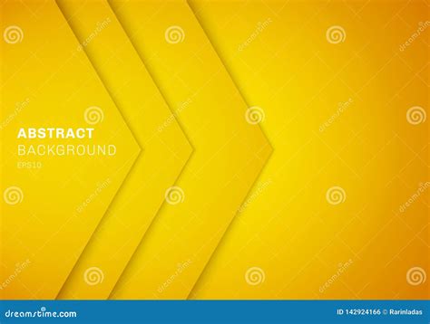 Abstract 3d Yellow Triangle With Overlap Paper Layer Gradient Color