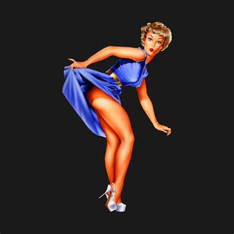 Pinup Girl In Sexy Blue Dress Heels Retro 40s 50s Vintage T