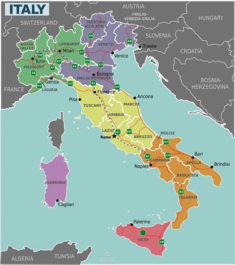 Mapa De Italia Por Provincias Mapa De Las Provincias De Italia Del