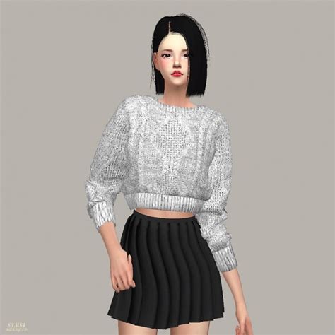 Crop Knit Sweater At Marigold Sims 4 Updates