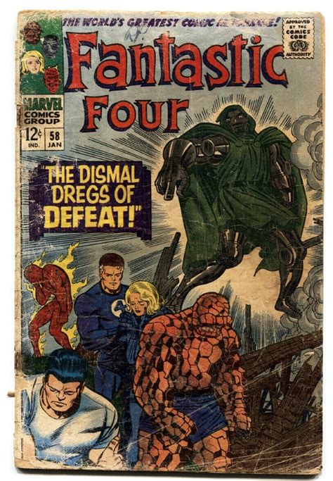 Fantastic Four 58 1966 Dr Doom Silver Surfer Inhumans G Comic