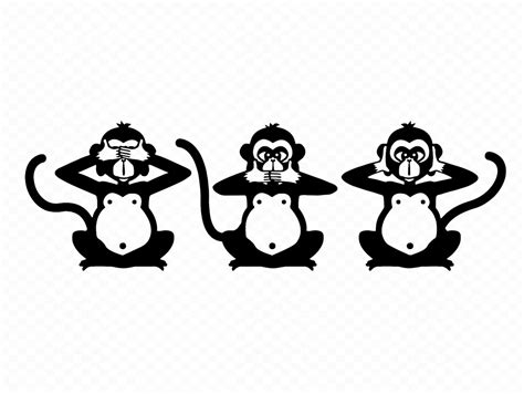 Three Wise Monkeys Svg Three Monkeys Svg Monkey Svg Monkey Etsy