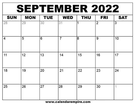Profilo September 2022 Calendar