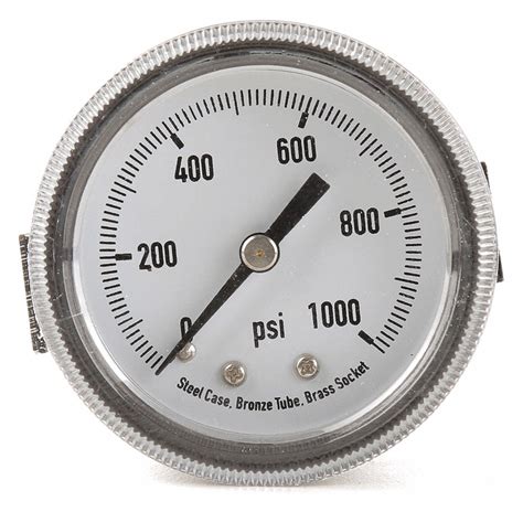 Grainger Approved Pressure Gauge 0 To 1000 Psi Range 18 In Mnpt