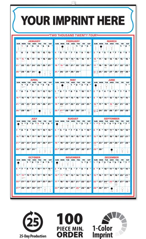 Year At A Glance Memo Calendar 22 X 34