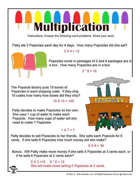 Summer Multiplication Word Problems For 3rd Grade Woo Jr Kids