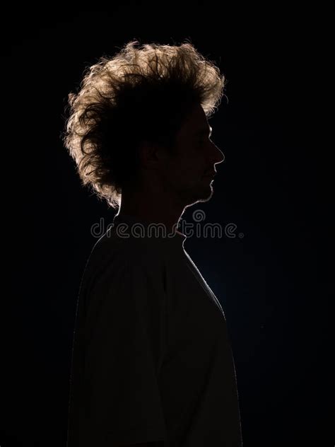 Profile Of Man In Black Shadow Stock Photo Image Of