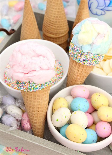 Diy Cotton Candy Ice Cream Cones Candy Ice Cream Cones Birthday