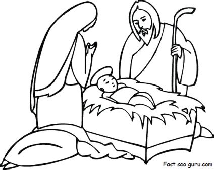 Download Printable christmas Jesus Is Born manger coloring pages ...